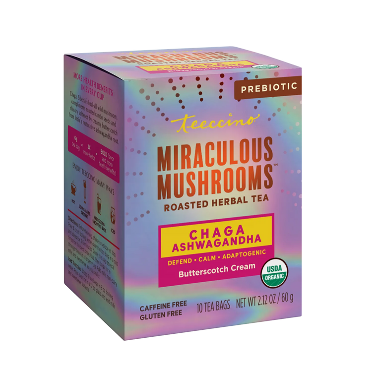 Chaga Ashwagandha Butterscotch Cream Mushroom Herbal Tea