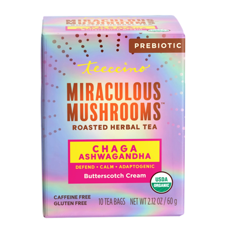 Chaga Ashwagandha Butterscotch Cream Mushroom Herbal Tea
