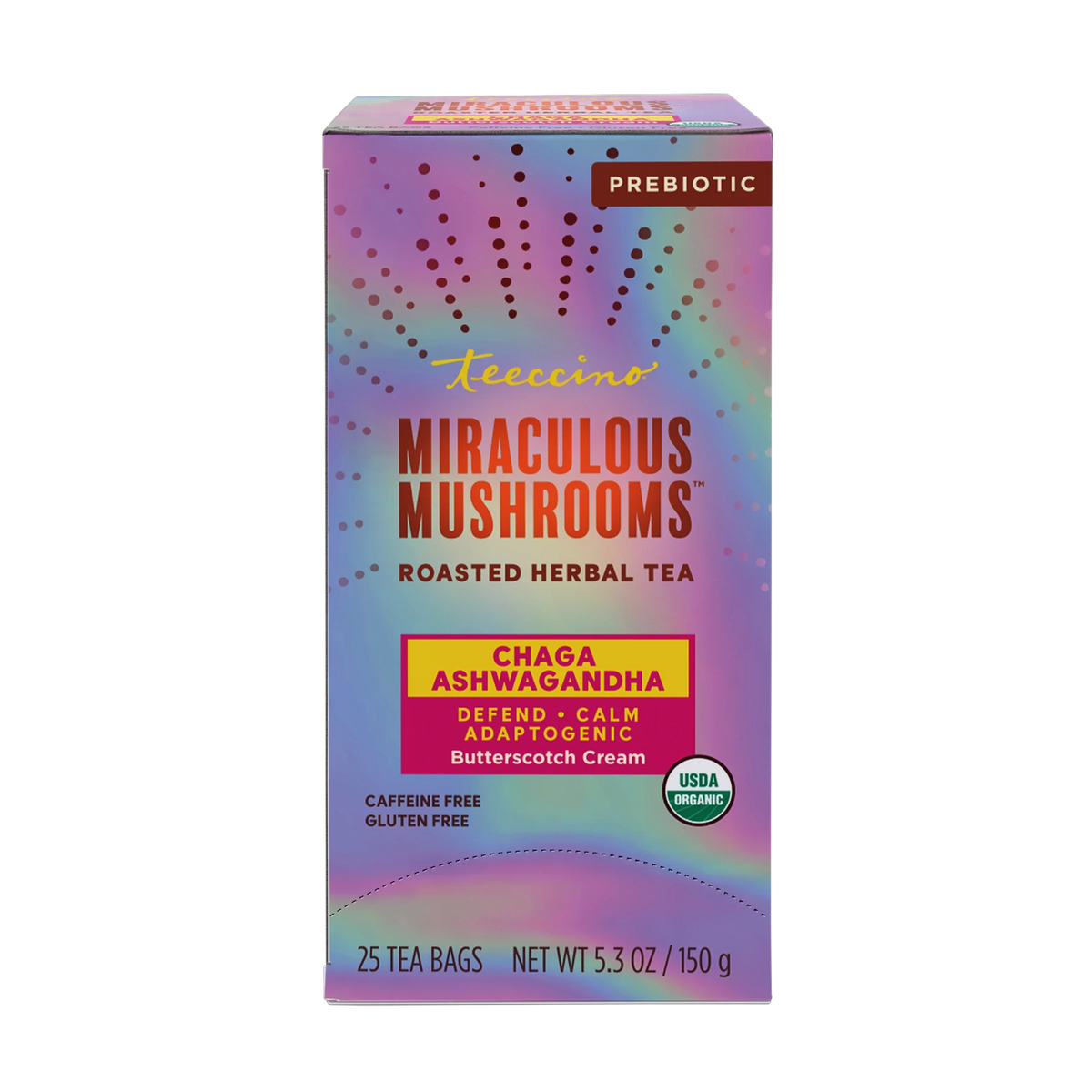 Chaga Ashwagandha Butterscotch Cream Mushroom Herbal Tea