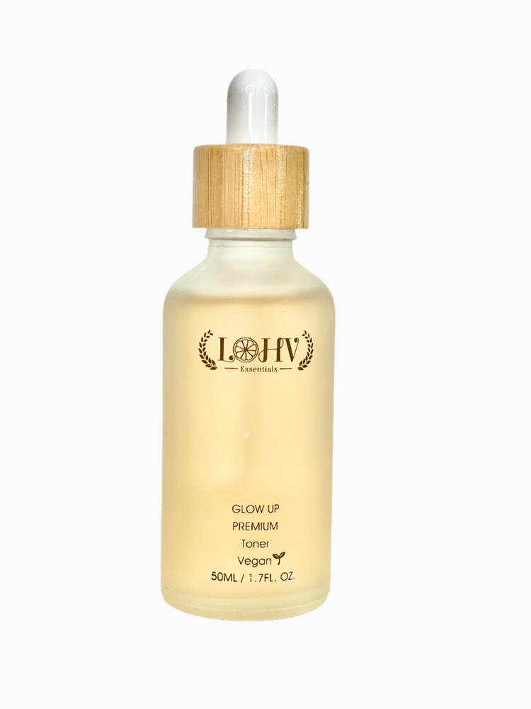 PREMIUM 100% VEGAN GLOW UP Toner Serum With Hyaluronic Acid + Niacinamide + Camellia Leaf + Vitamin E + Rose Water