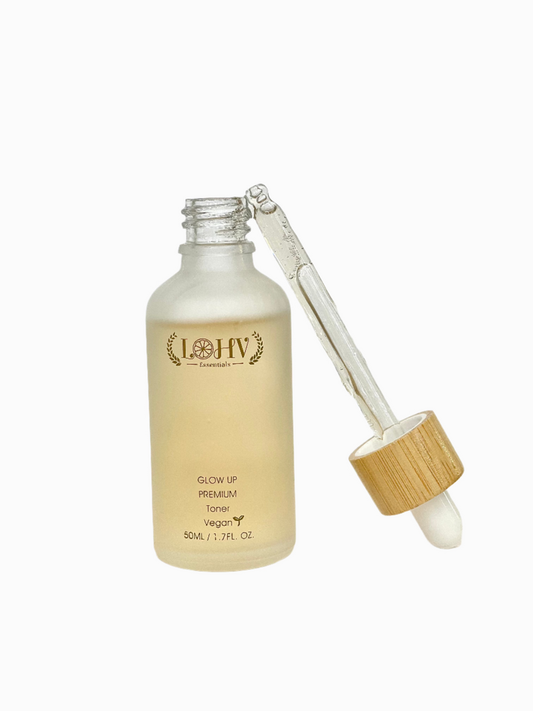 PREMIUM 100% VEGAN GLOW UP Toner Serum With Hyaluronic Acid + Niacinamide + Camellia Leaf + Vitamin E + Rose Water