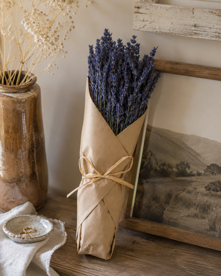 Dried Lavender Bundle – Lavender Gift for Her, Hand Wrapped California Lavender Bouquet
