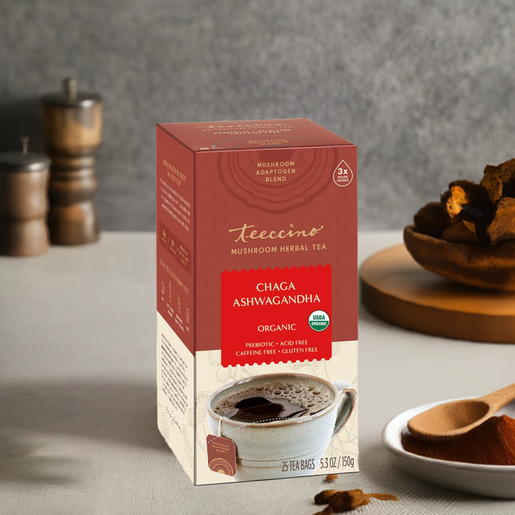 Chaga Ashwagandha Butterscotch Cream Mushroom Herbal Tea