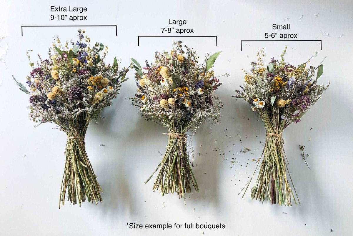 Dried Flower Bouquet – Pink Larkspur, Gomphrenia, Ammobium & Wheat – Rustic Farm-Grown California Wedding & Home Décor Arrangement